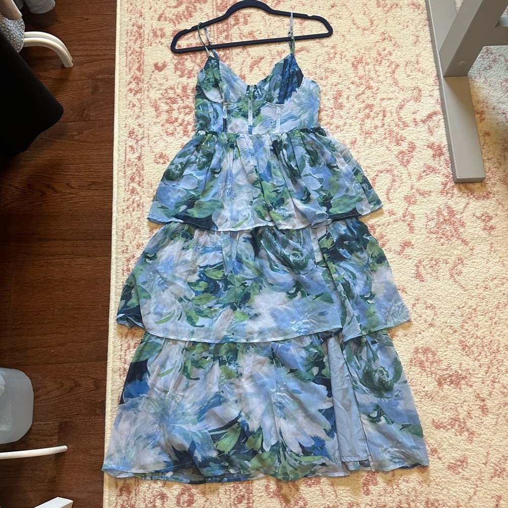 Lulu's Blue Floral Dress - Picture 2 of 5